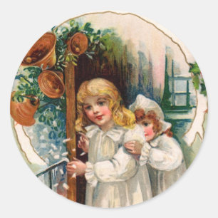 Pegatina Redonda Pegatinas navideñas de Victoria