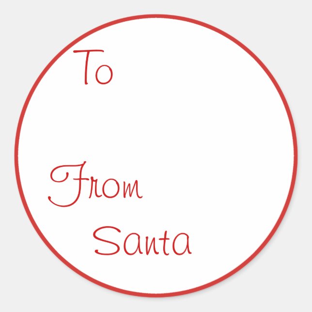 Pegatina Redonda Pegatinas navideñas personalizadas con borde rojo (Anverso)