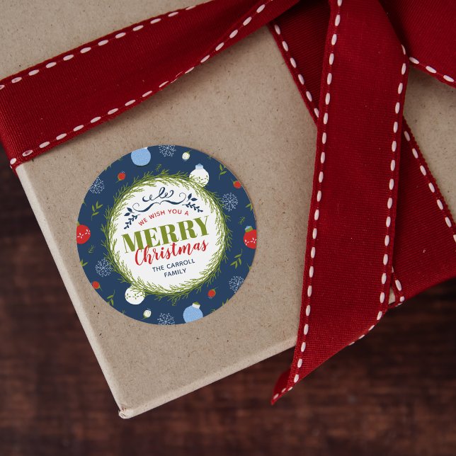 Pegatina Redonda Pegatinas navideñas personalizadas y brillantes (Subido por el creador)