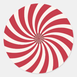 PEGATINA REDONDA PEGATINAS NAVIDEÑAS VINTAGE ESPIRAL ROJO Y BLANCO