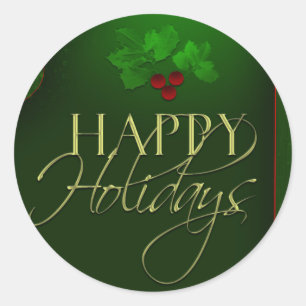 Pegatina Redonda Pegatinas navideños felices