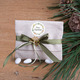 Pegatina Redonda Pegatinas navideños feroces de Wreath