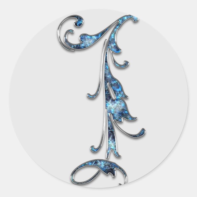 Pegatina Redonda pegatinas número 1 de monograma (Anverso)