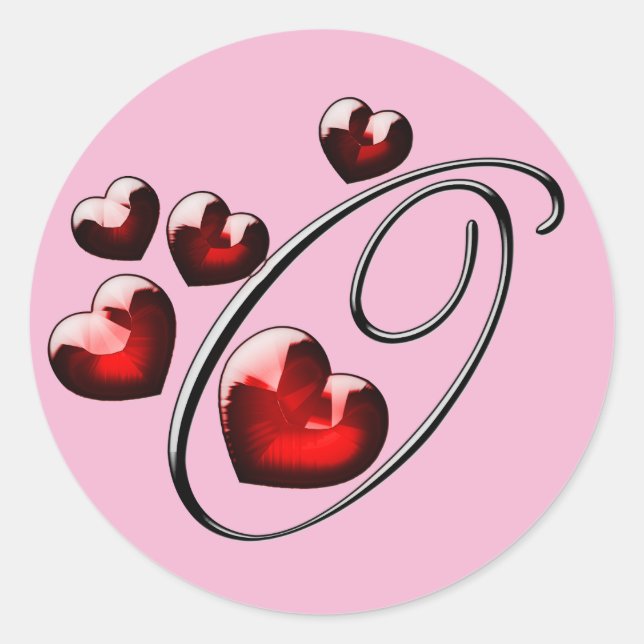 Pegatina Redonda pegatinas O iniciales de monograma (Anverso)