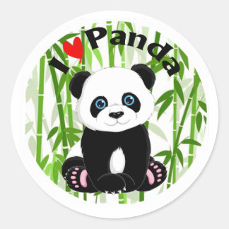 Pegatina Redonda Pegatinas o Stickers de Oso Panda 