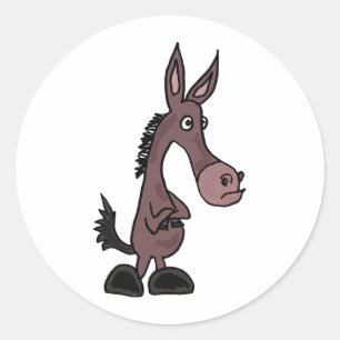 Pegatina Redonda Pegatinas obstinados de la mula o del burro