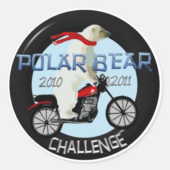 Pegatina Redonda Pegatinas oficiales del Desafío del Oso Polar (Anverso)
