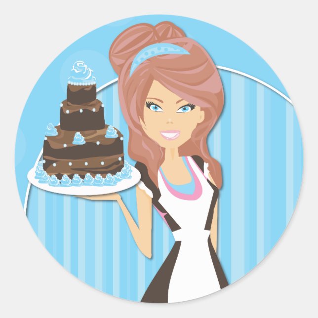 Pegatina Redonda Pegatinas panaderos decorativos (Anverso)