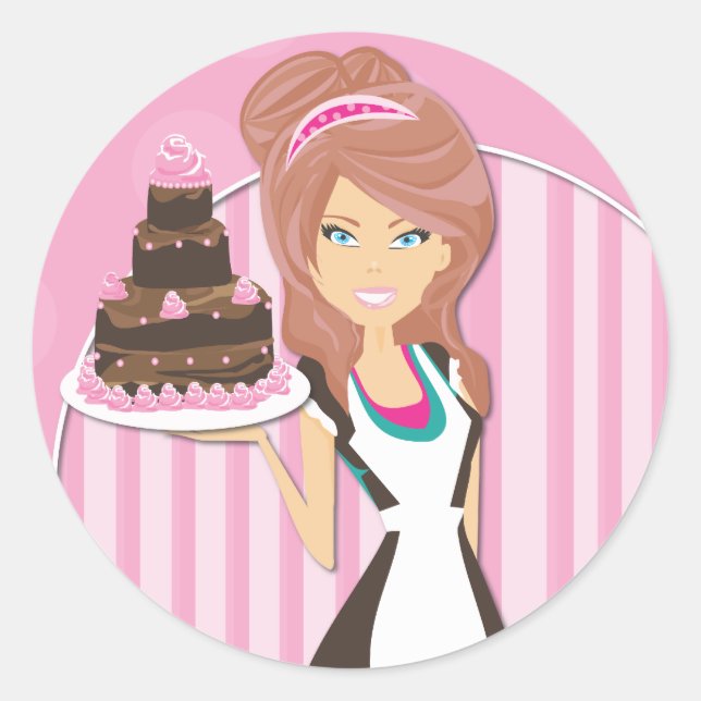 Pegatina Redonda Pegatinas panaderos decorativos (Anverso)