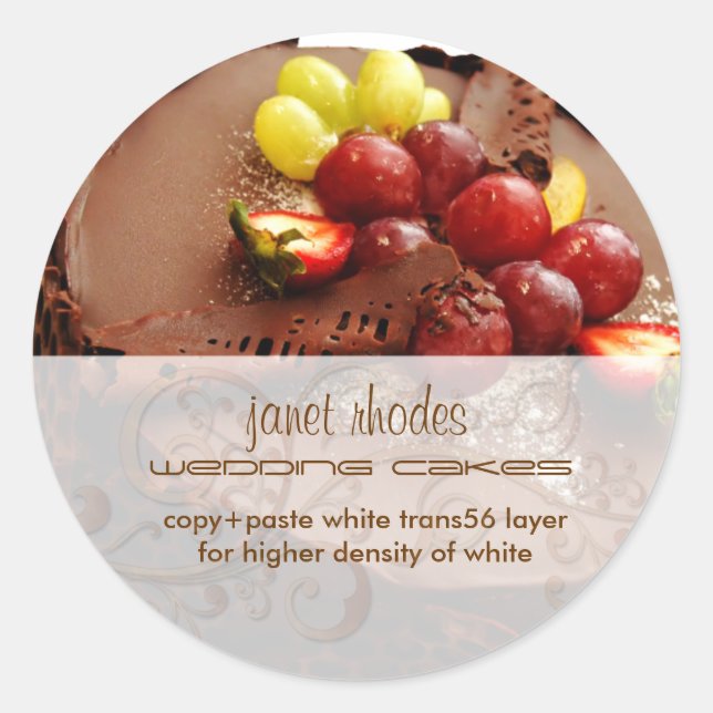 Pegatina Redonda Pegatinas/panaderos/pastelería de chocolate (Anverso)