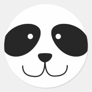 Pegatina Redonda Pegatinas Panda Face