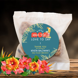 Pegatina Redonda Pegatinas para Baby Shower Mom-osa