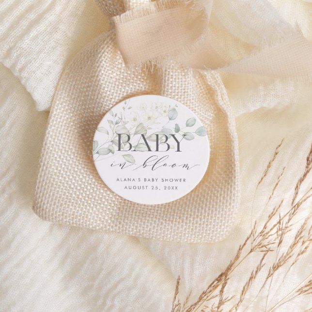 Pegatina Redonda Pegatinas para Favor o Sobre de BEBÉ EN FLORACIÓN (Subido por el creador)