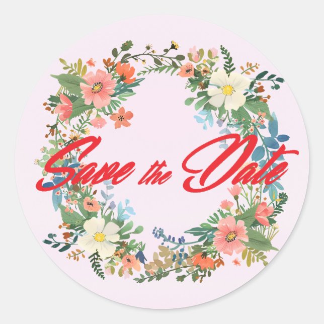 Pegatina Redonda Pegatinas para sobres de invitaciones de boda, cor (Anverso)