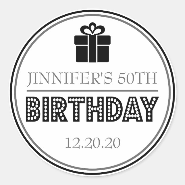 Pegatina Redonda Pegatinas partidarios del partido de cumpleaños (n (Anverso)