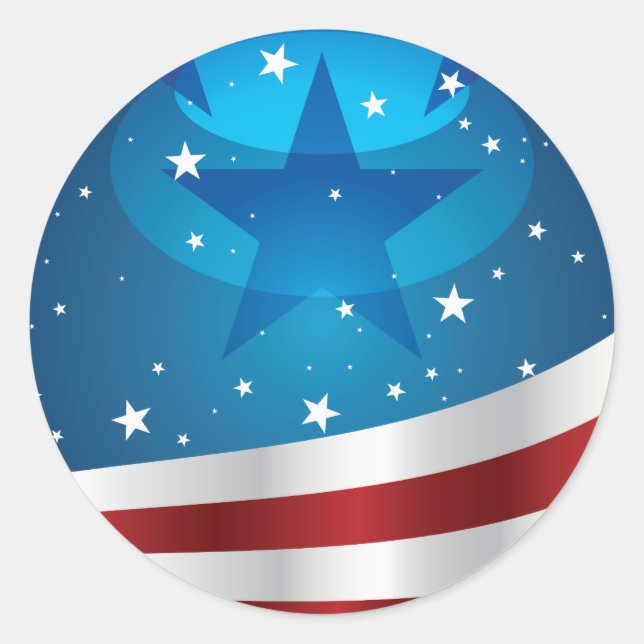 Pegatina Redonda Pegatinas Patriotas de Estados Unidos (Anverso)