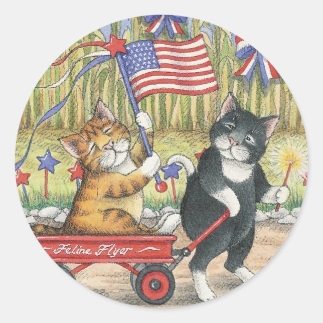 Pegatina Redonda Pegatinas patrióticos de B y T #19 (Anverso)