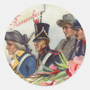 Pegatina Redonda Pegatinas patrióticos de One Nation Vintage