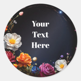 Pegatina Redonda Pegatinas personalizables florales para fiestas/bo