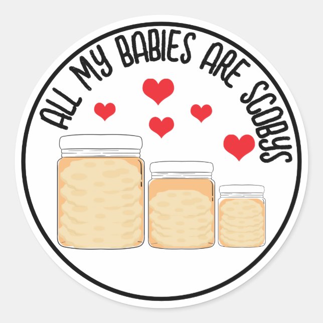 Pegatina Redonda Pegatinas personalizadas KombuchaScoby (Anverso)