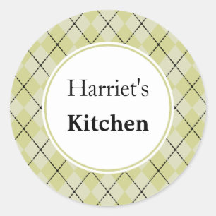Pegatina Redonda Pegatinas personalizado Argyle Kitchen