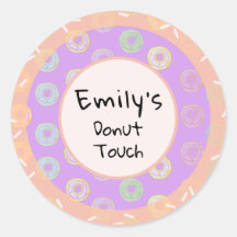 Pegatinas Personalizados de donut touch morado