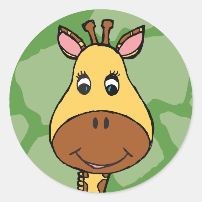 Pegatina Redonda Pegatinas personalizados de jirafa - Animales zool (Anverso)