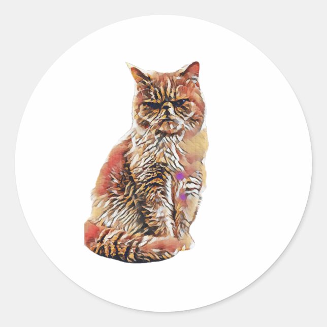 Pegatina Redonda Pegatinas personalizados de la foto de su Mascota (Anverso)