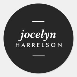 Pegatina Redonda Pegatinas personalizados negros modernos