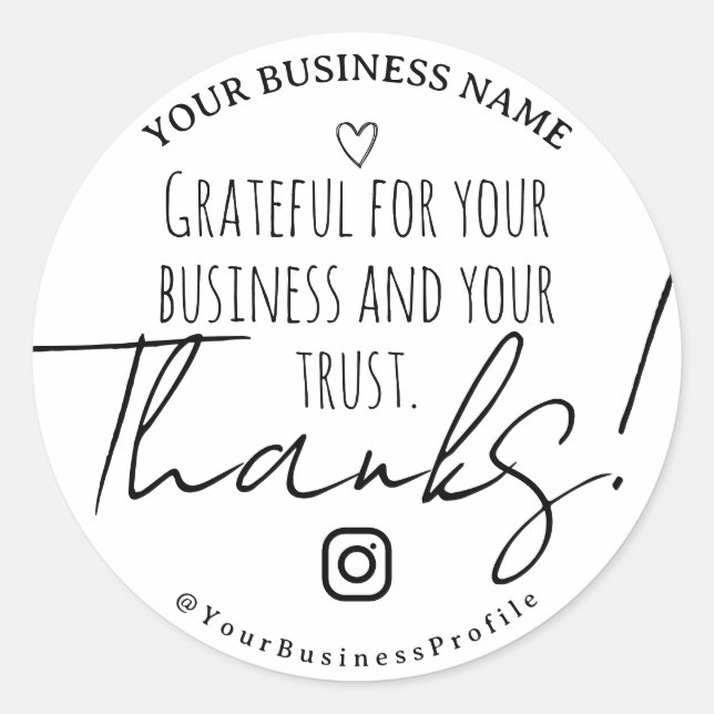 Pegatina Redonda Pegatinas personalizados para agradecer a los clie (Anverso)