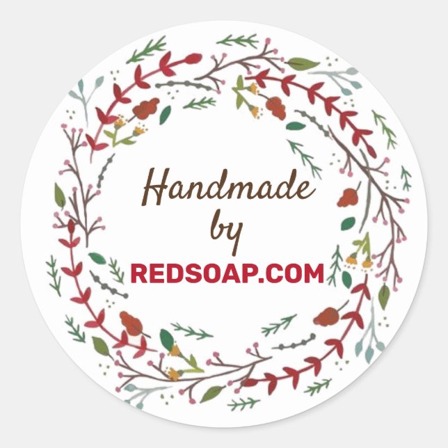 Pegatina Redonda Pegatinas personalizares - Wreath invernal (Anverso)