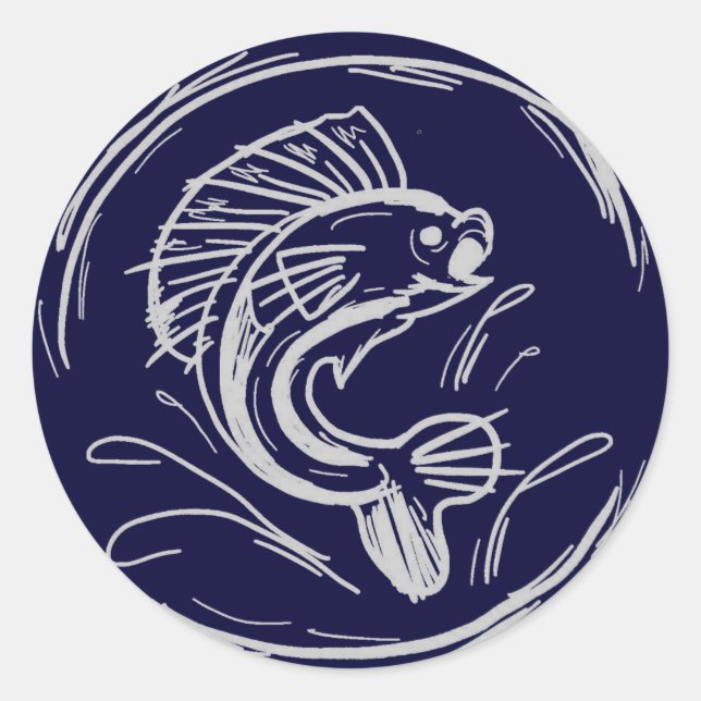 Pegatina Redonda Pegatinas pesqueros (Anverso)