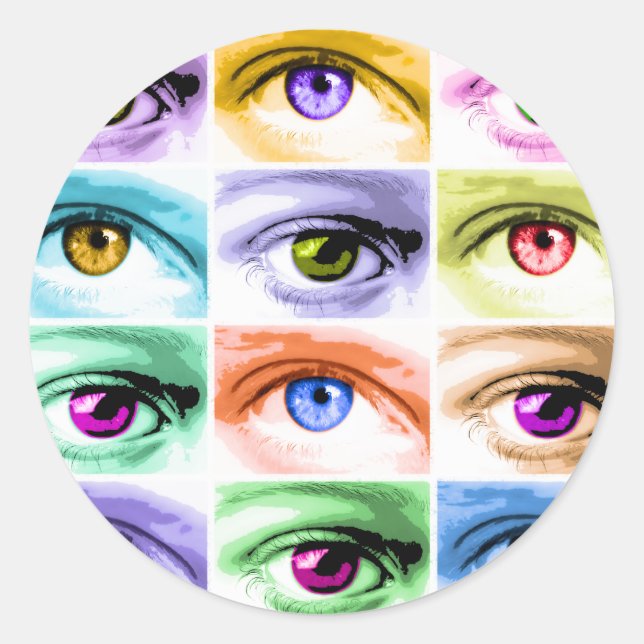 Pegatina Redonda Pegatinas - Pop Art Eyes (Anverso)
