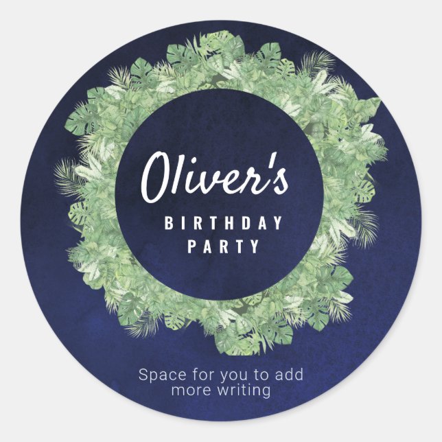 Pegatina Redonda Pegatinas por cumpleaños (Anverso)