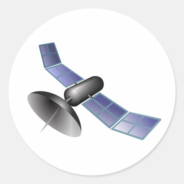 Pegatina Redonda Pegatinas por satélite (Anverso)