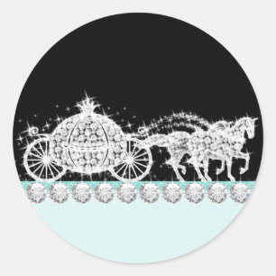 Pegatina Redonda Pegatinas Princesas Azules verde azuladas