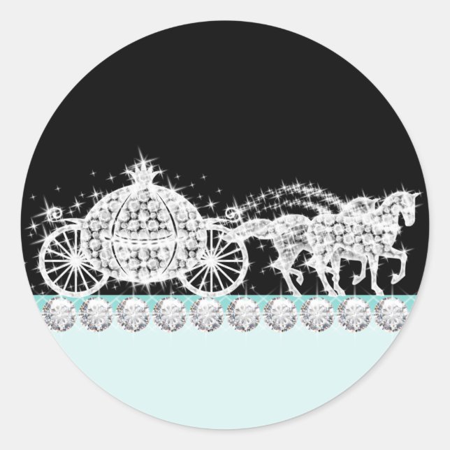 Pegatina Redonda Pegatinas Princesas Azules verde azuladas (Anverso)