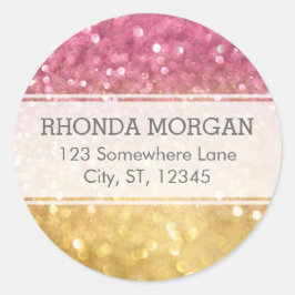 Pegatina Redonda Pegatinas Purpurinas del arcoiris