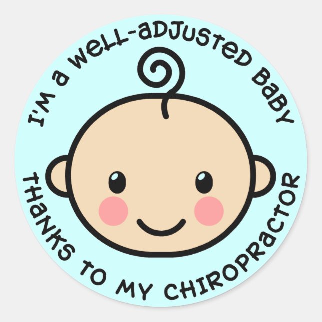 Pegatina Redonda Pegatinas quiroprácticos para bebés bien ajustados (Anverso)