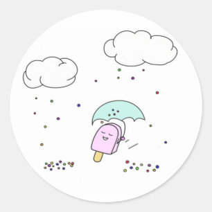Pegatina Redonda Pegatinas Rain Sprinkles