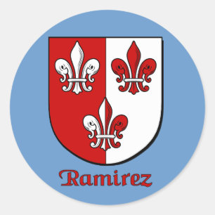 Pegatina Redonda Pegatinas Ramirez Family Shield