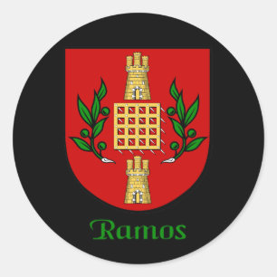 Pegatina Redonda Pegatinas Ramos Family Shield