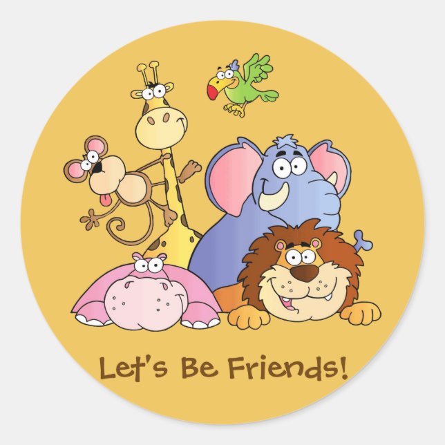 Pegatina Redonda Pegatinas redondos: animales de la jungla (Anverso)