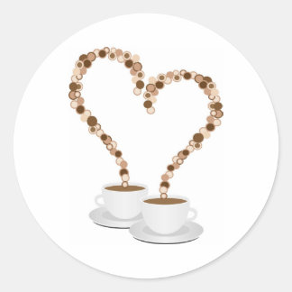Pegatina Redonda Pegatinas redondos " café matutino "