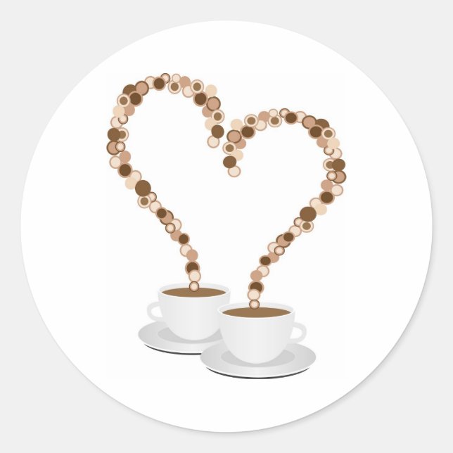 Pegatina Redonda Pegatinas redondos " café matutino " (Anverso)