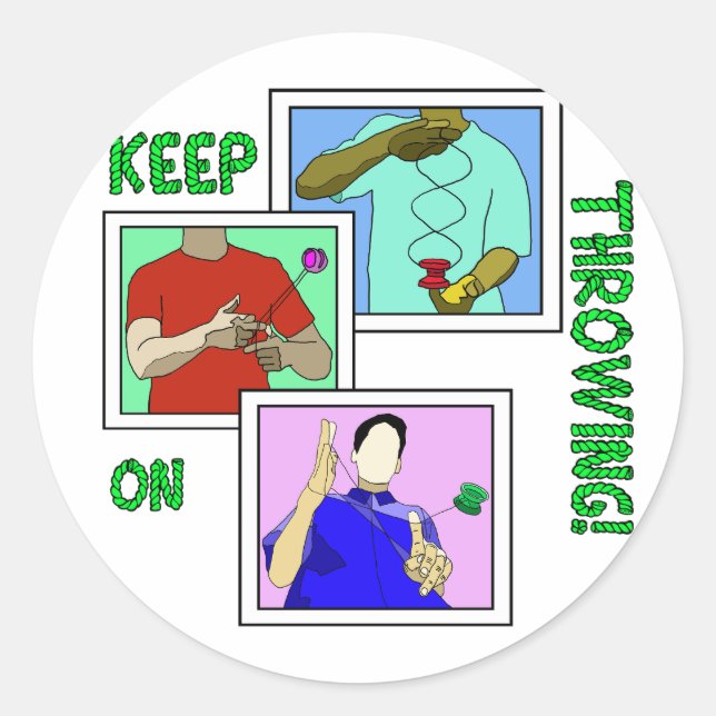 Pegatina Redonda pegatinas redondos clásicos de yoyo (Anverso)