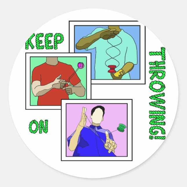 Pegatina Redonda pegatinas redondos clásicos de yoyo (Anverso)