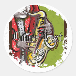 Pegatina Redonda Pegatinas redondos con problemas de sax