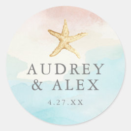 Pegatina Redonda Pegatinas redondos con temas de playa