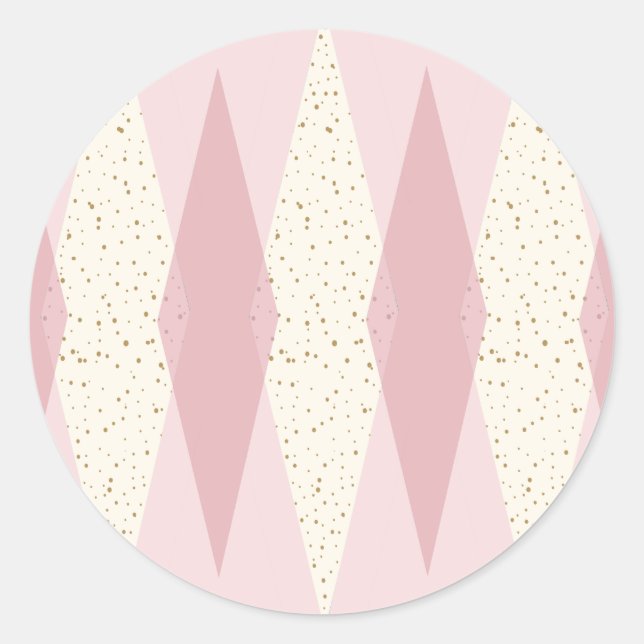 Pegatina Redonda Pegatinas redondos de estilo rosado moderno de med (Anverso)